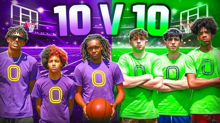 10v10 Basketball On A Football Field!