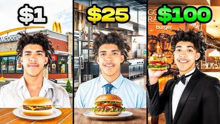 RWE $1 VS $100 BURGER FEAT. TAYLEN KINNEY!